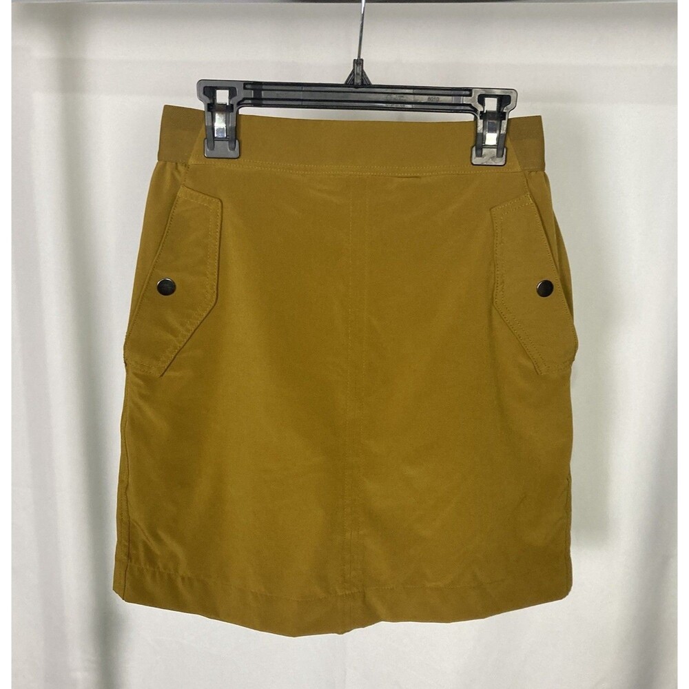 Athleta Sz 0 XS Mustard Yellow Stretch Vienna Cargo Skort Tennis Golf Activewear
